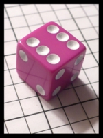 Dice : Dice - 6D Pipped - Pink with White Pips - FA collection buy Dec 2010